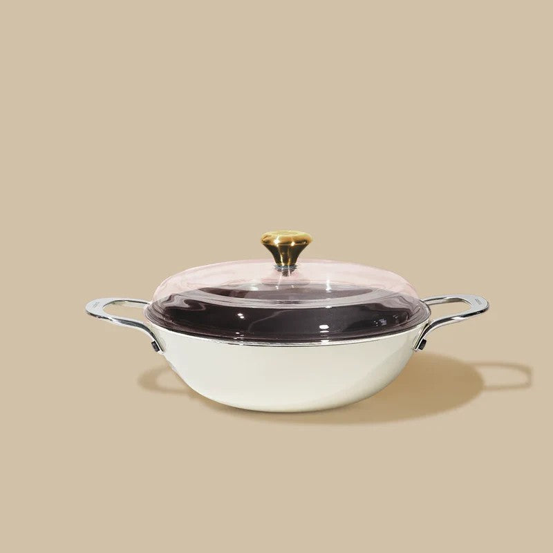Cumin Co Enamel Cast Iron Kadhai (3000 mL) - White media 3
