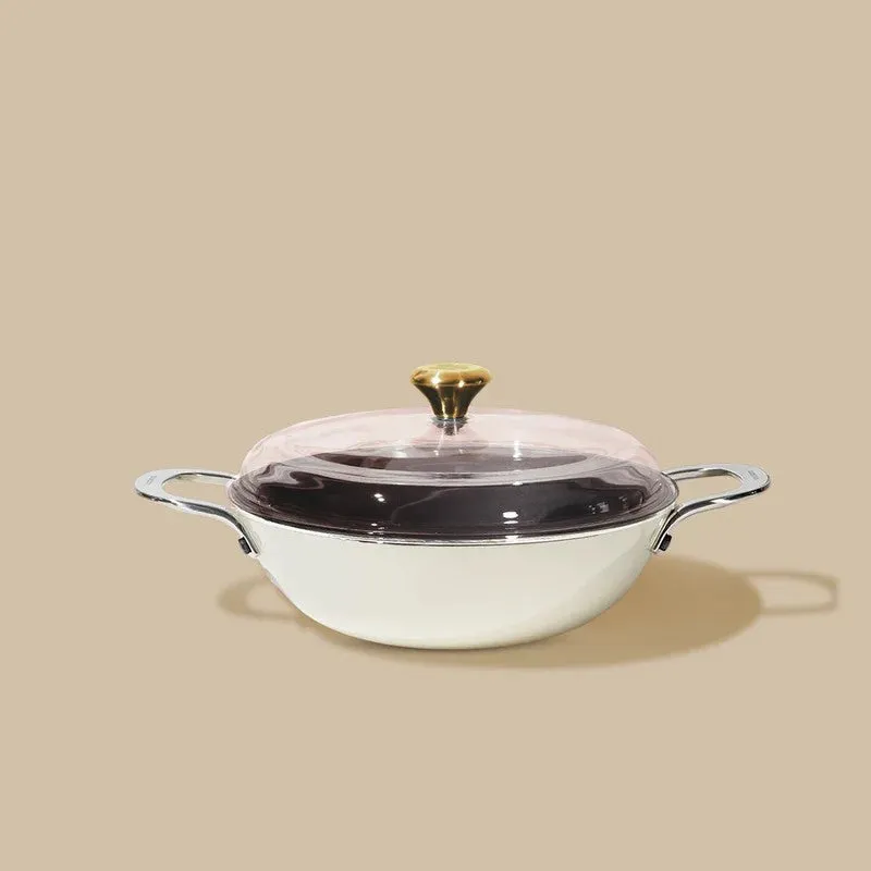 Cumin Co Enamel Cast Iron Kadhai (3000 mL) - White media 3