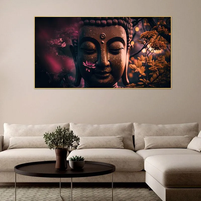 Serene Buddha Joy Canvas Wall Painting With Frame media 3