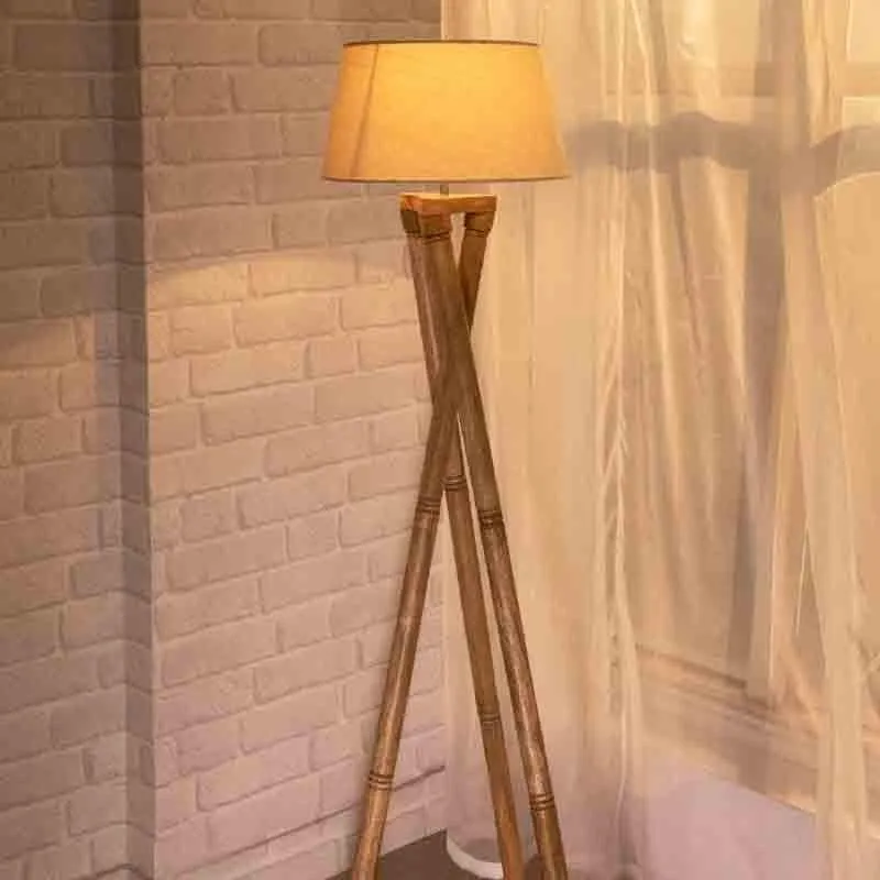 Criss Crossed Tripod Lamp - Beige media 3