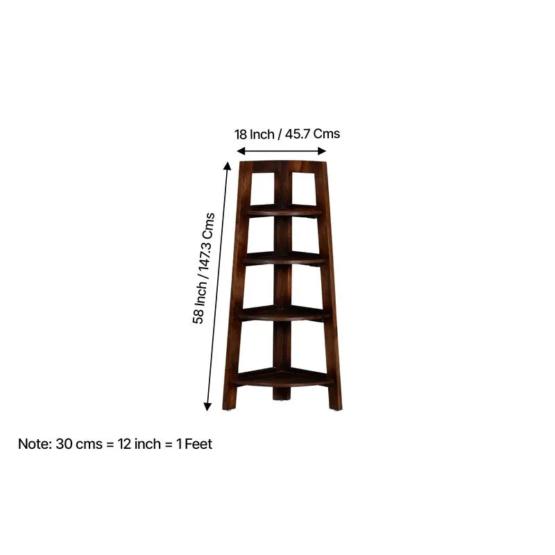 Vverox Sheesham Wooden Wall & Book Shelve - Brown media 7