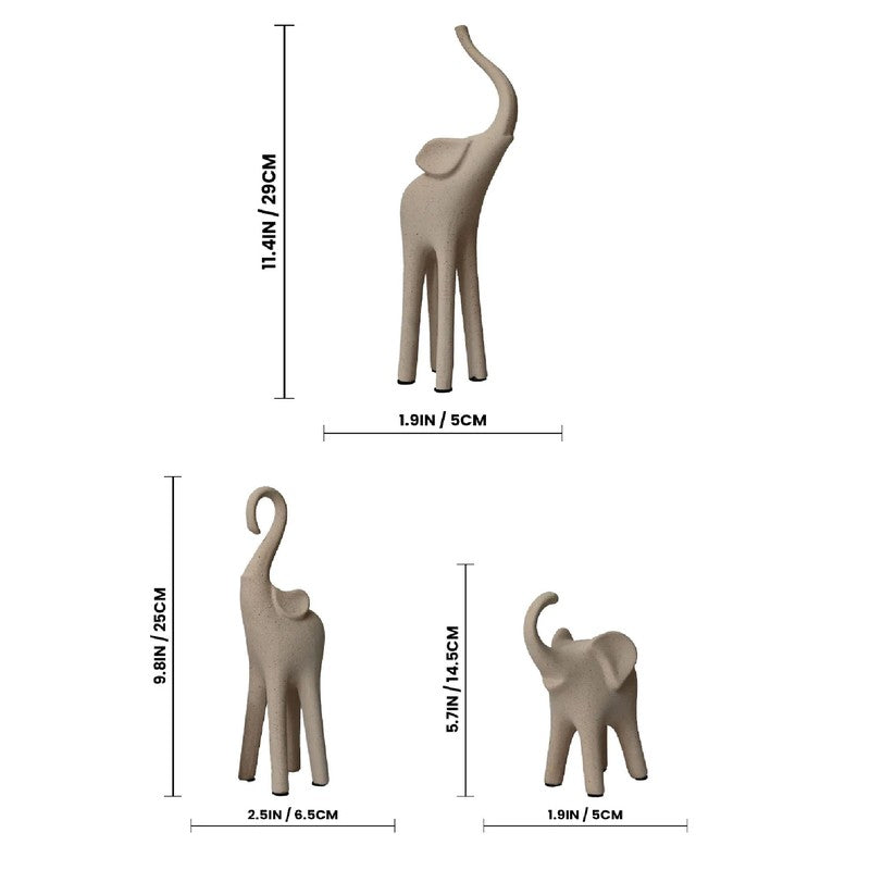 Serene Elephant Family Showpiece - Set Of Three media 7