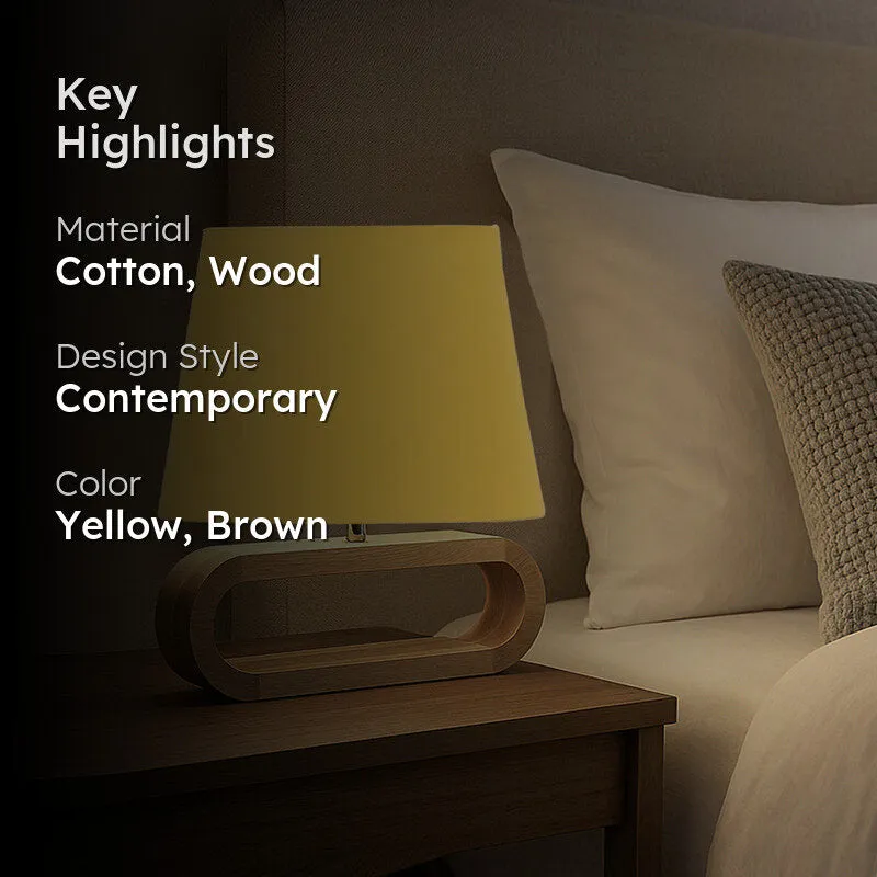 Cotin I Curve Cotton Table Lamp - Yellow,Brown media 2