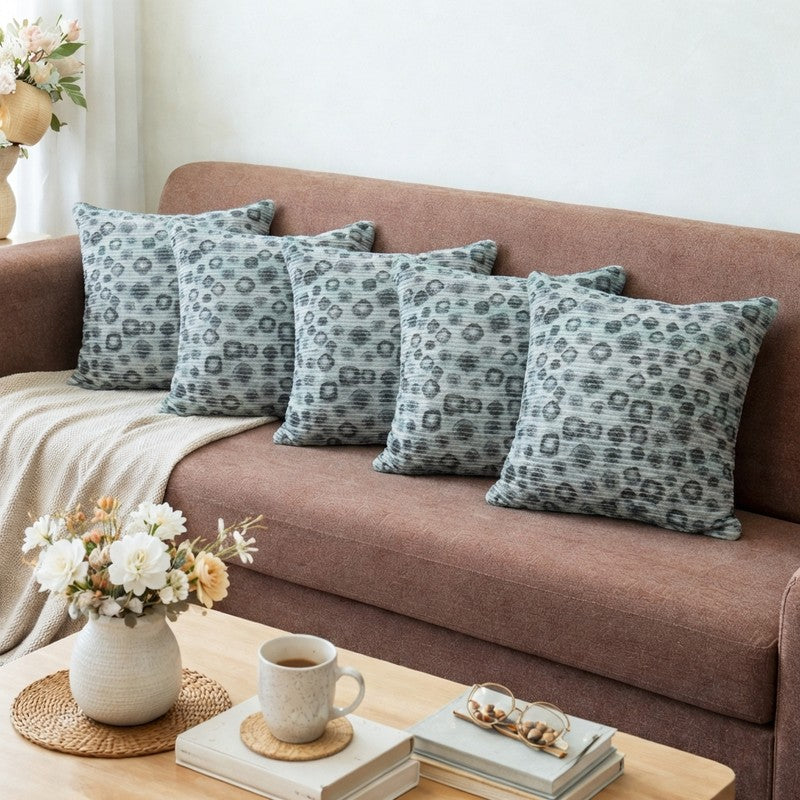 PixelMosaic Cushion Cover (Grey) - Set Of Five