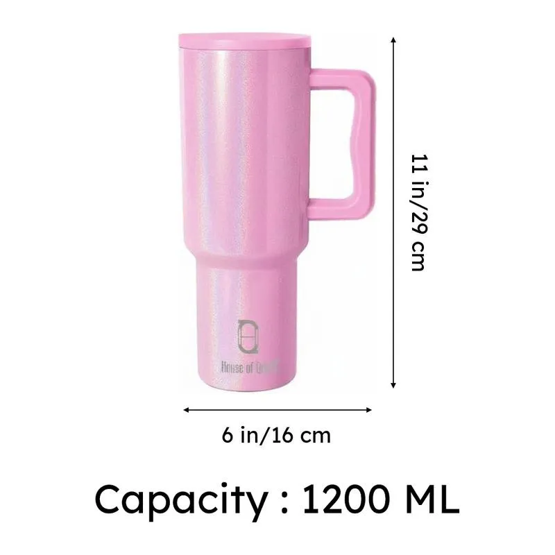 Iridescent Stainless Steel Tumbler (1200 ML) - Light Pink media 8