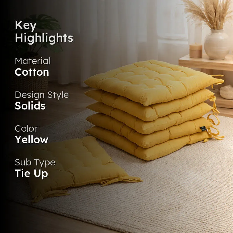 Rowan Cotton Chair Pad (Mustard Yellow) - Set Of Six media 2