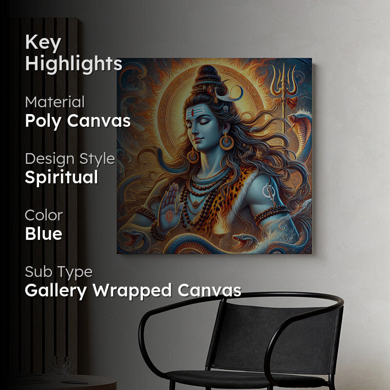 Shiva Dyana Poly Canvas Wall Painting media 2