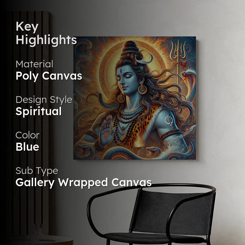 Shiva Dyana Poly Canvas Wall Painting media 2