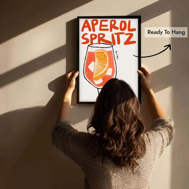 Aperol Spritz Archival Canvas Wall Art - Black media 6