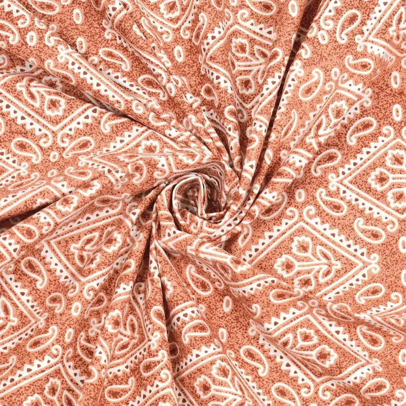 Geoo Cotton Bedsheet (Rust) - 240 TC media 5