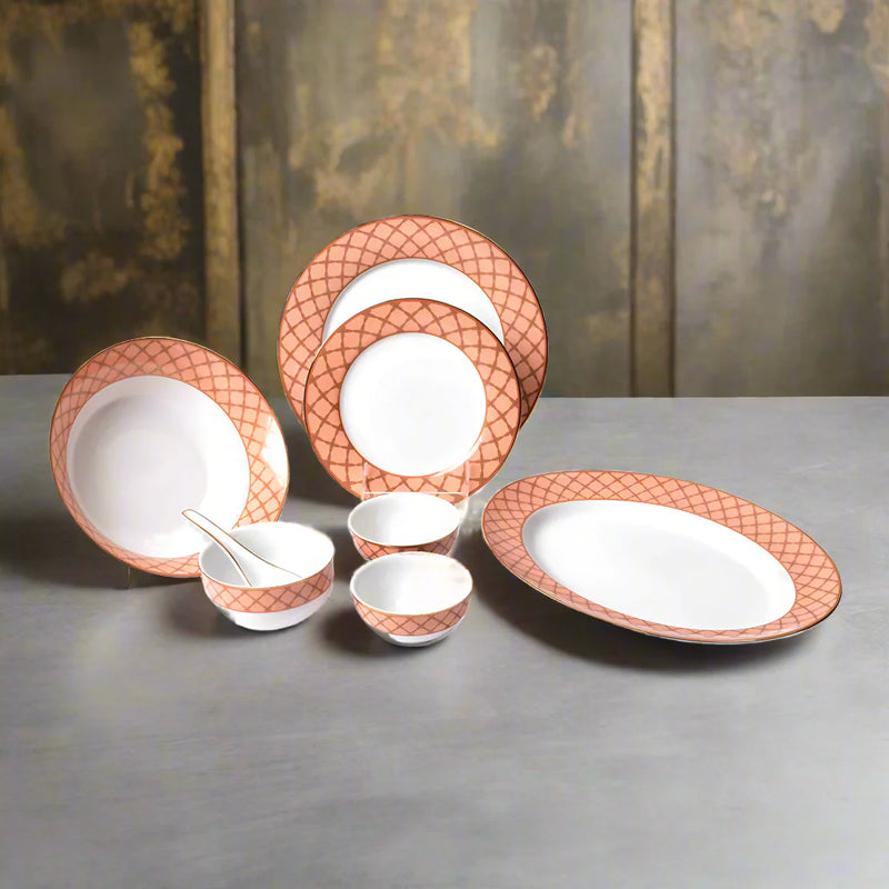 Angel Rope 24k Gold Brushed Porcelain Dinner Set - 33 Piece Set media 4