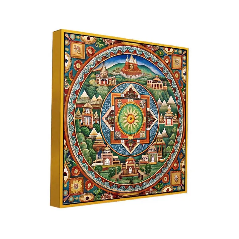 Mandala Mahals Canvas Wall Painting With Frame media 3
