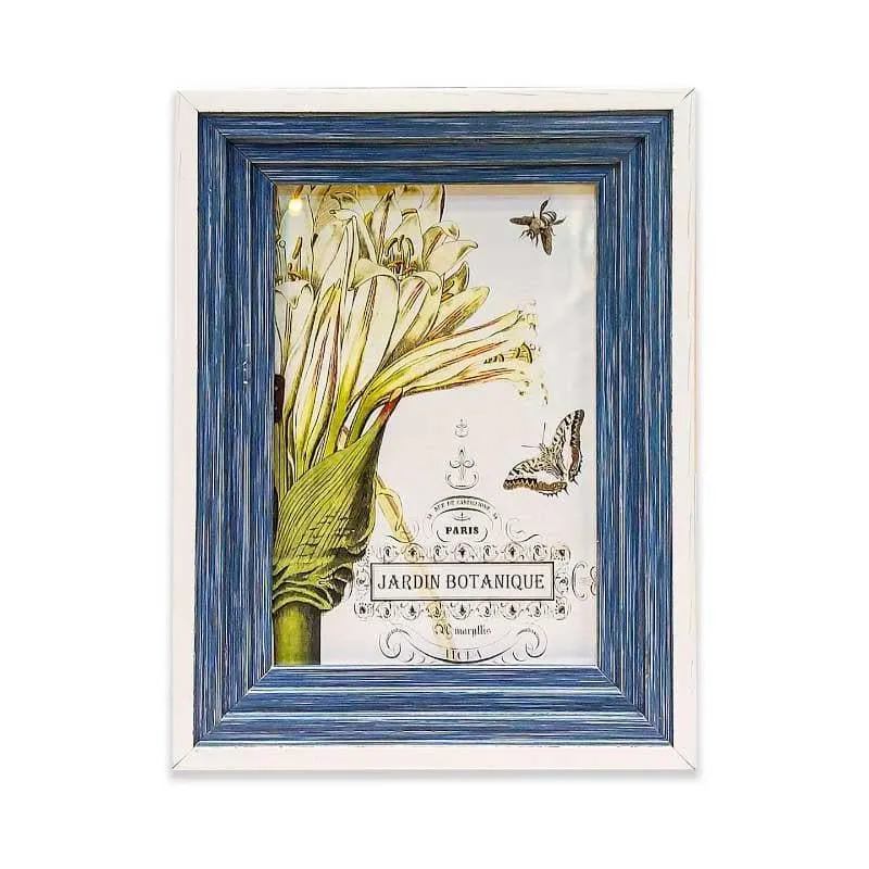 Log Love Wooden Table Photo Frame - Blue & White media 3