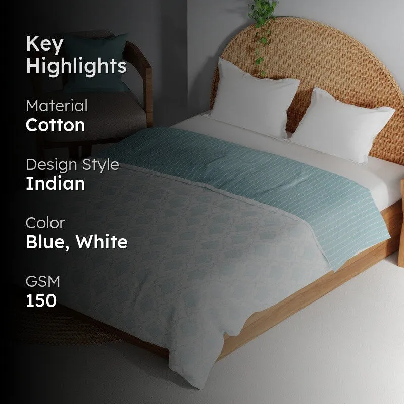 Grivor Cotton Dohar - Blue,White media 2