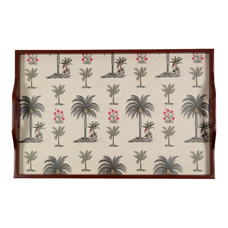 India Circus Palmtree Multicolor Rectangle Teakwood Side & Bedside Table - 5