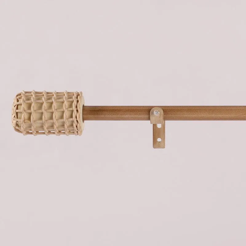 Weavora Extendable 1" Single Curtain Rod With Round Finial & Brackets media 3