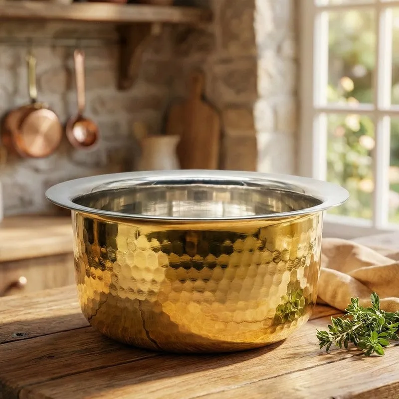 BoilAura Versatile Brass Cooking Pateela -2500 mL media 1
