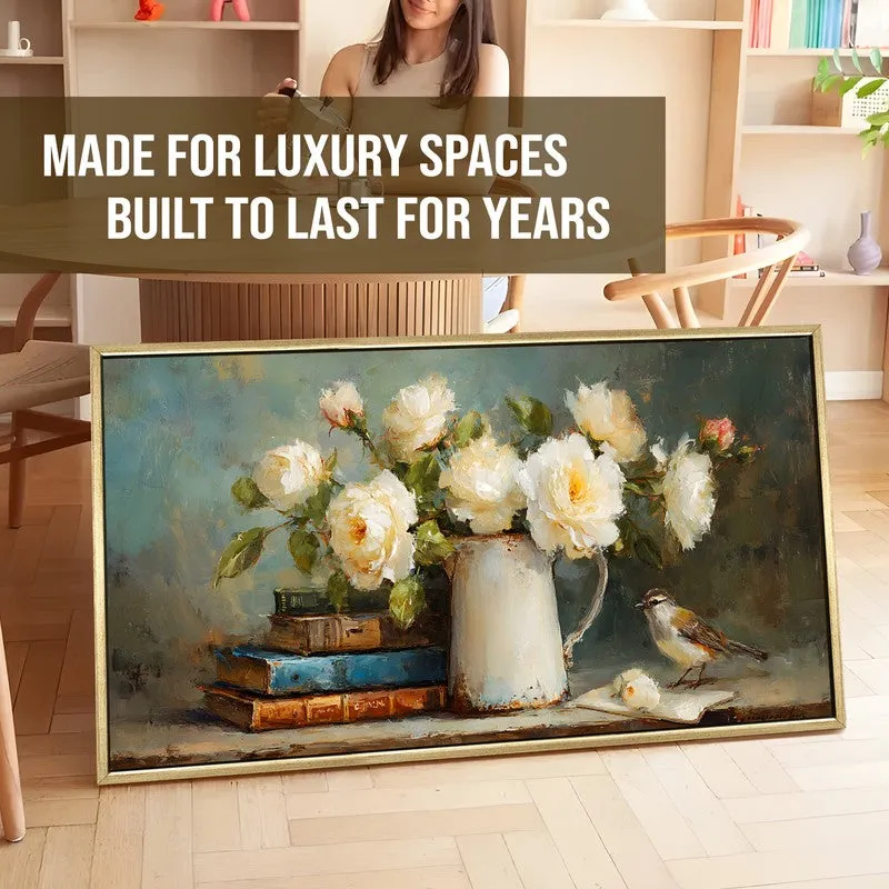 Floral Whisper Canvas Wall Painting With Frame media 5