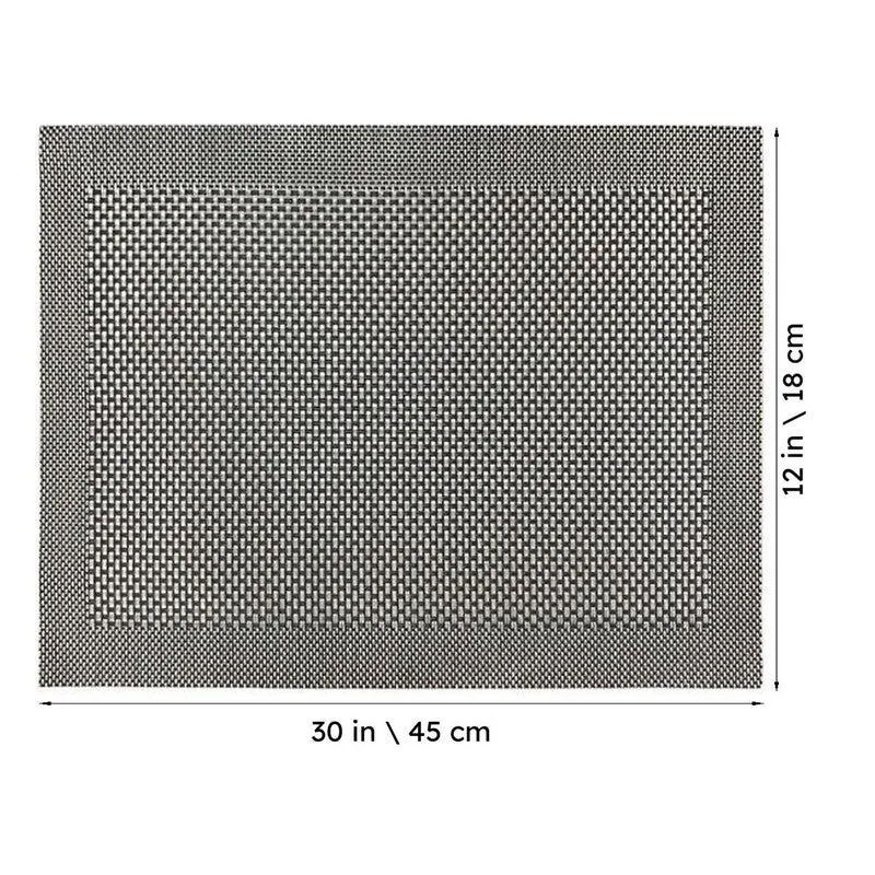 Onyxa Black Rectangle PVC Table Mats - Set Of Four media 6