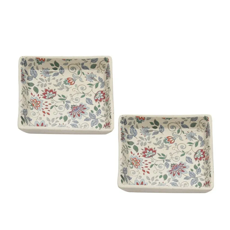 Florence Multicolor Square Stoneware Platter - Set of Two media 3