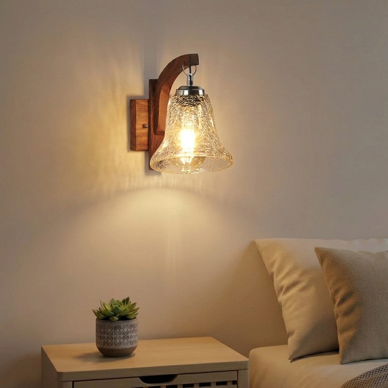 Crystal Lattice Wide Bell Glass Wall Lamp