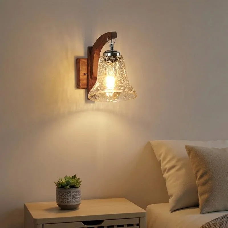 Crystal Lattice Wide Bell Glass Wall Lamp media 1