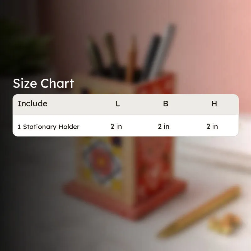 Hand-Painted Wooden Art Stationery Holder media 9