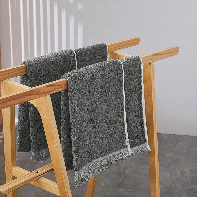 Melange Terry Cotton Bath Towel - Dark Grey media 1