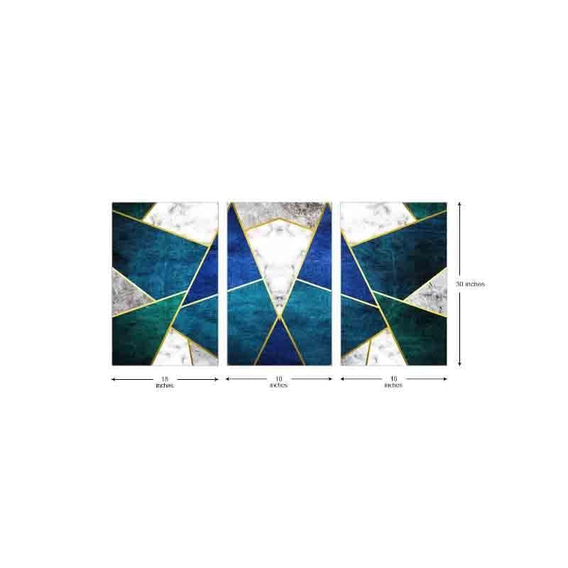 Abstract Grid Poly Canvas Wall Art - Set of Three media 6
