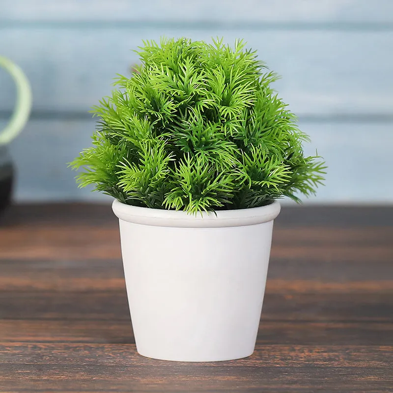 Aalto Artificial Plant With Black Plastic Pot (Green & Purple) - Set Of Two media 4