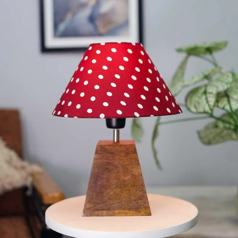 Pop Dot Perfection Fabric Table Lamp - Red,Brown media 3