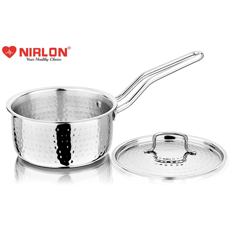 Nirlon Hammered Steel Saucepan With Lid - 1200 ML/6 Inches media 5