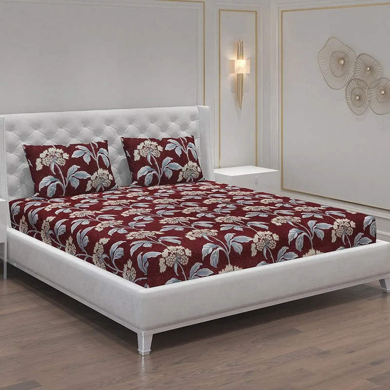Monte Carlo Flow Garden Bedsheet (Brown) - 120 GSM media 1