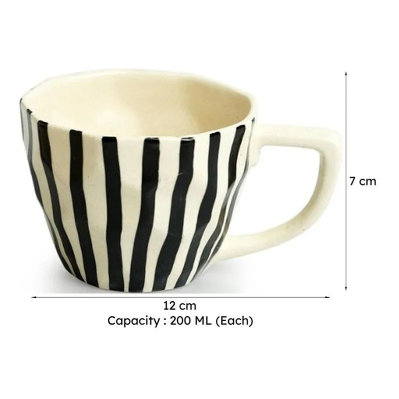 Cebra Ceramic Tea Cup (200 mL Each) - Set of Two media 8