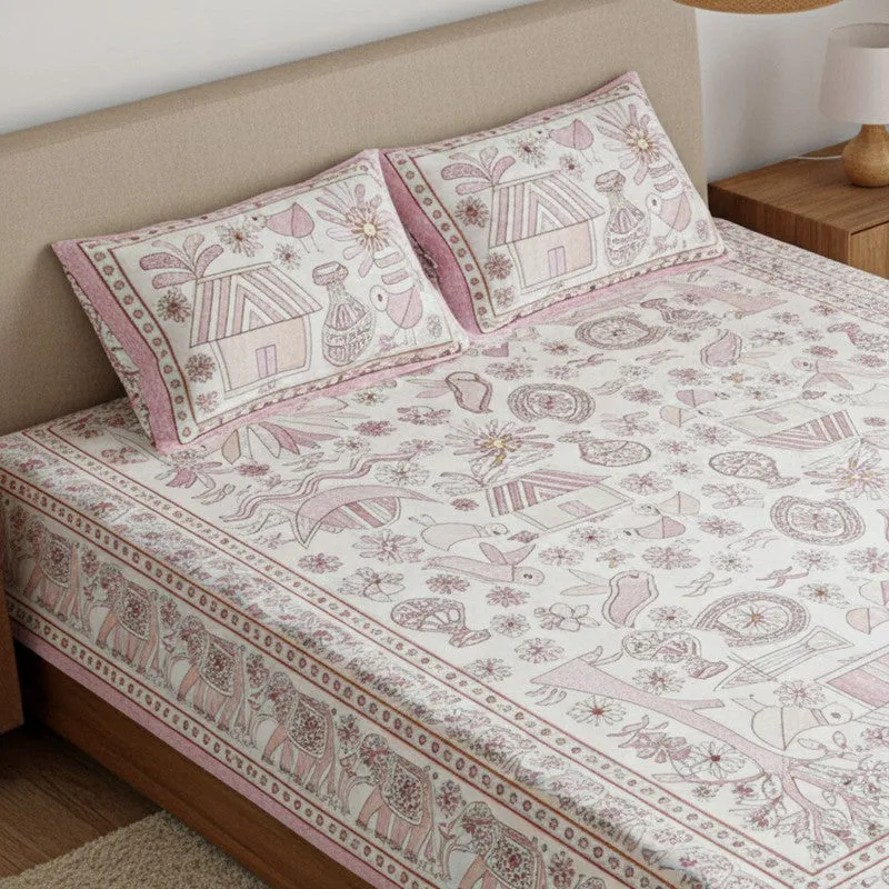 Karunya Tribal Cotton Bedsheet - 160 TC media 3