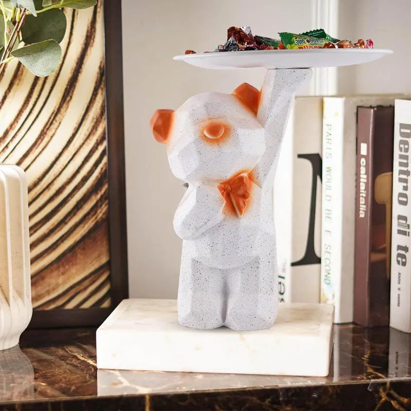 Teddy's Treat Painted Polyresin Show Piece - White media 3