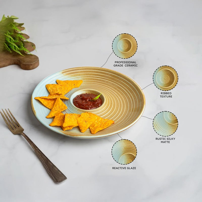 Sun Crest Ceramic Chip n Dip Platter - Copper media 6