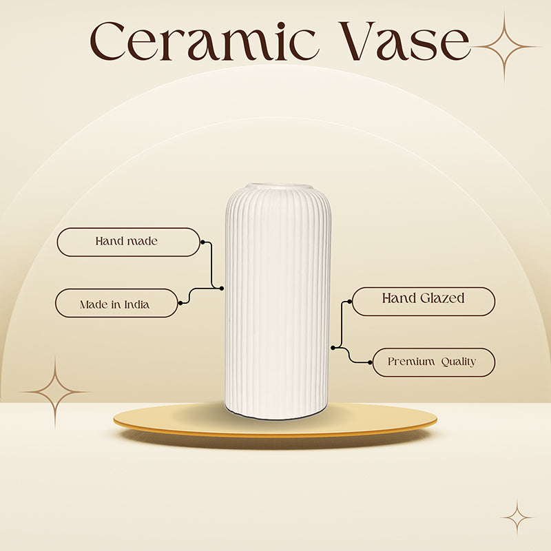Harmona Ceramic Vase - White media 5