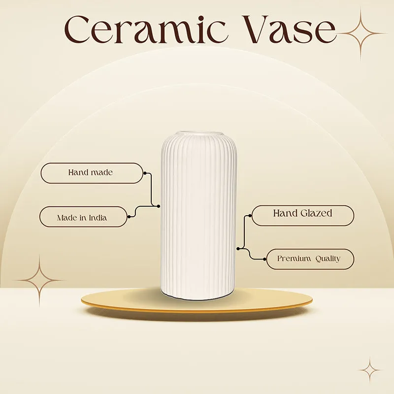 Harmona Ceramic Vase - White media 5