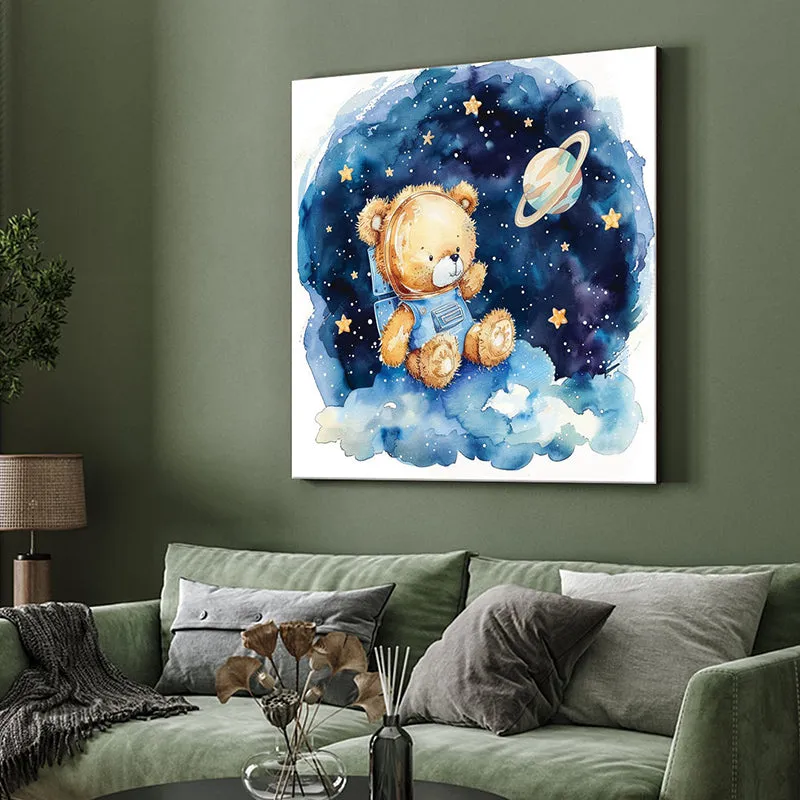 Teddy In Galaxy Wall Painting media 4