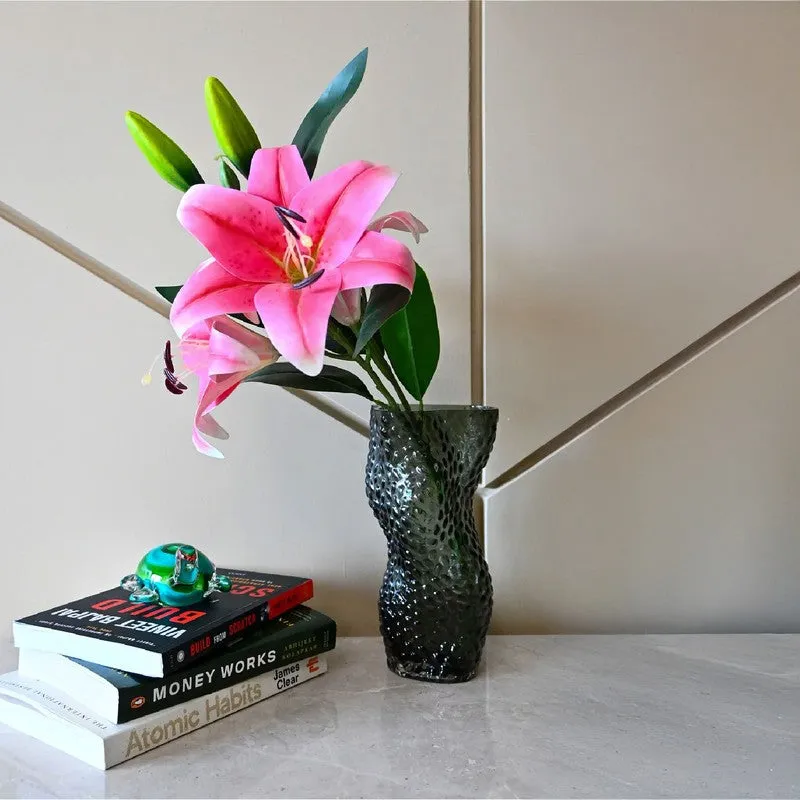 Verdant Wave Designer Vase - Black media 1