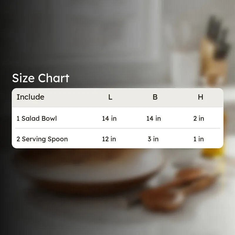 Verdant Shallow Wood Salad Bowl with Serving Spoons (1500 mL) - Three Piece Set media 12