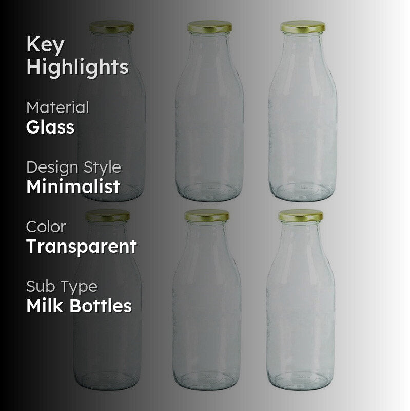 Risha Milk Bottle (1000 mL Each) - Set Of Six media 2