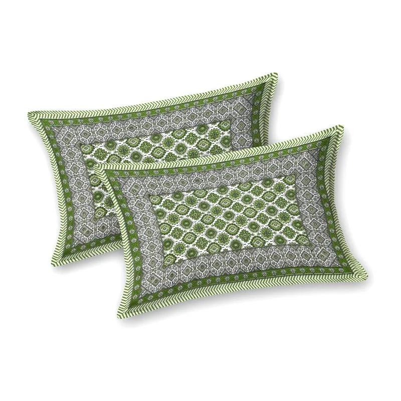 Auraar Cotton Bedsheet (Green) - 240 TC media 4