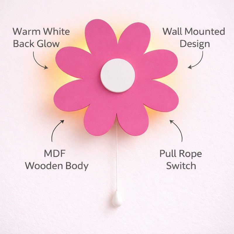 Lumiflora Battery Operated MDF Wall Lamp - Pink media 5