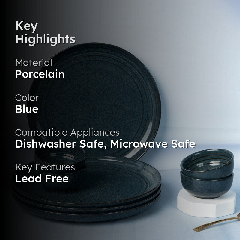 Estia Dinner Set (Saphire Blue) - 8 Piece Set media 2