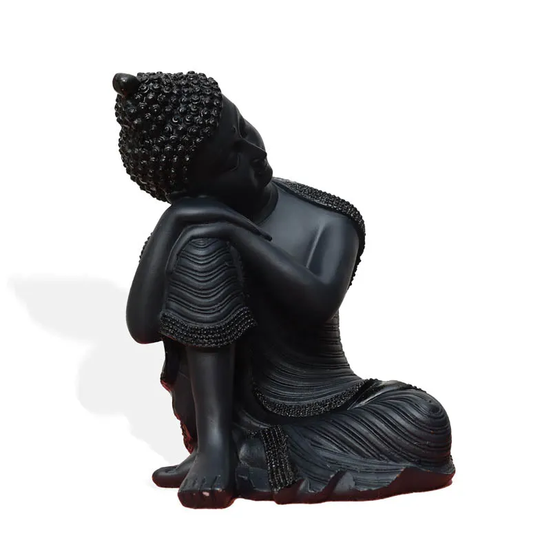 Zen Resting Buddha Showpiece - Black media 5
