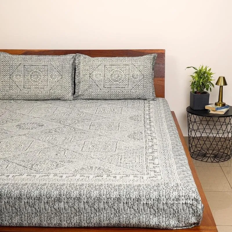 Sleepy Caper Cotton Bedsheet (Sky Blue) - 180 TC media 1