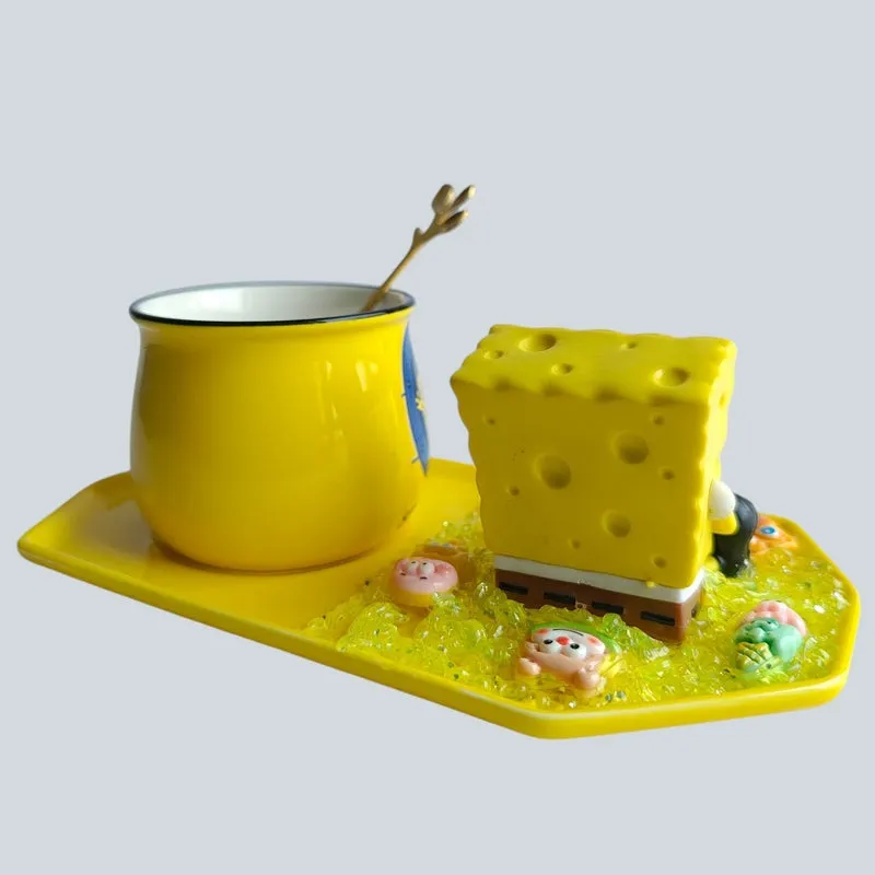 Splash SpongeBob Ceramic Coffee Mug With Tray (180 mL) - 4
