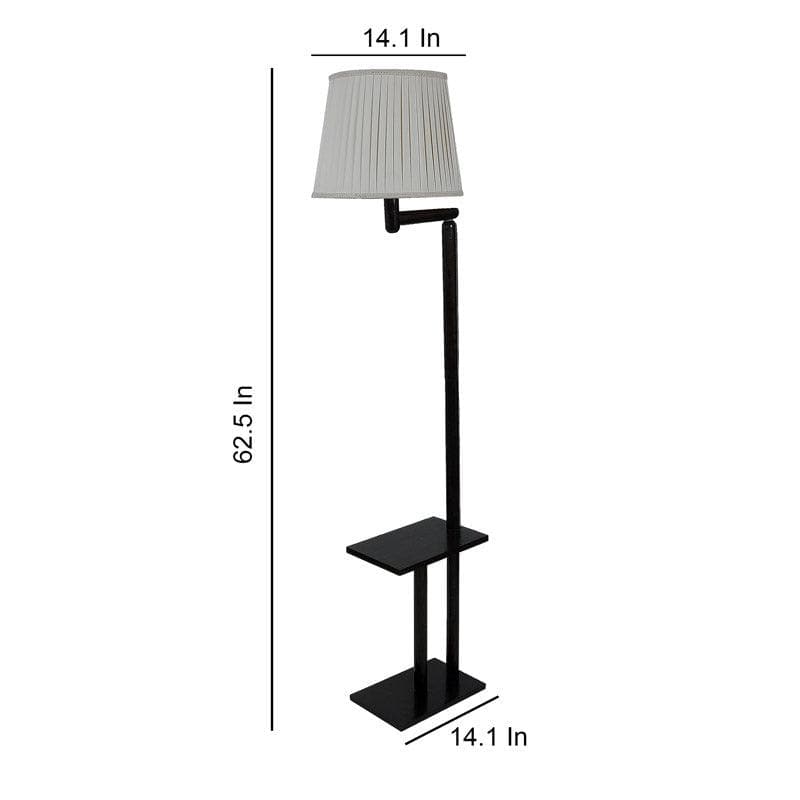 Mishuna Enya Wooden Floor Lamp With Shelf media 5